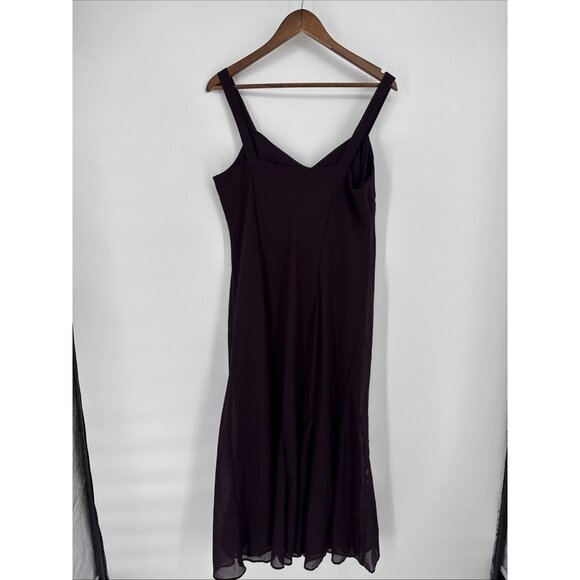 New R&M Richards Women's Size 14 Purple Sleeveless Beaded A-Line Cocktail Dress - Picture 7 of 10